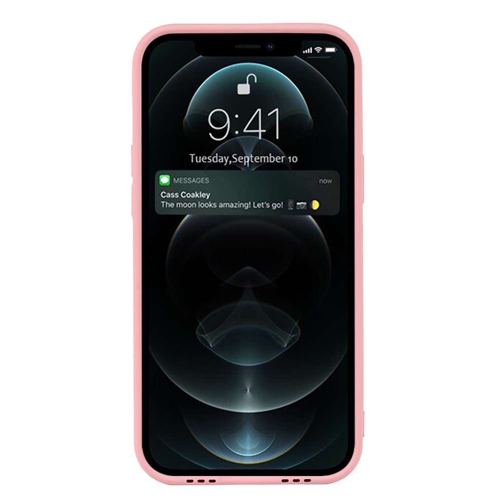 Adjustable Wrist Strap Kickstand Design Solid Color Precise Cutout Soft TPU Case for iPhone 12 Pro Max 6.7 inch - Pink-4