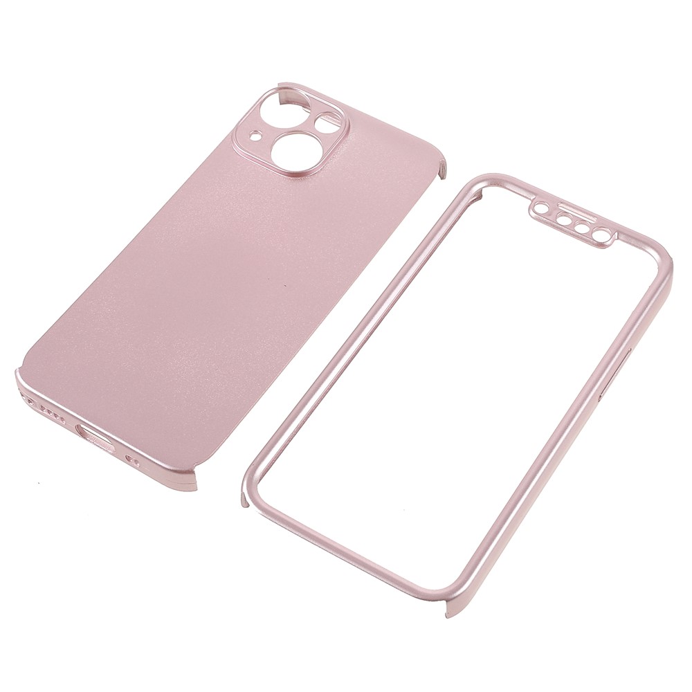 Rubberized Surface Precise Cutouts Light Slim Detachable 2-in-1 Hard PC Case with Screen Protector for iPhone 13 6.1 inch - Rose Gold-7