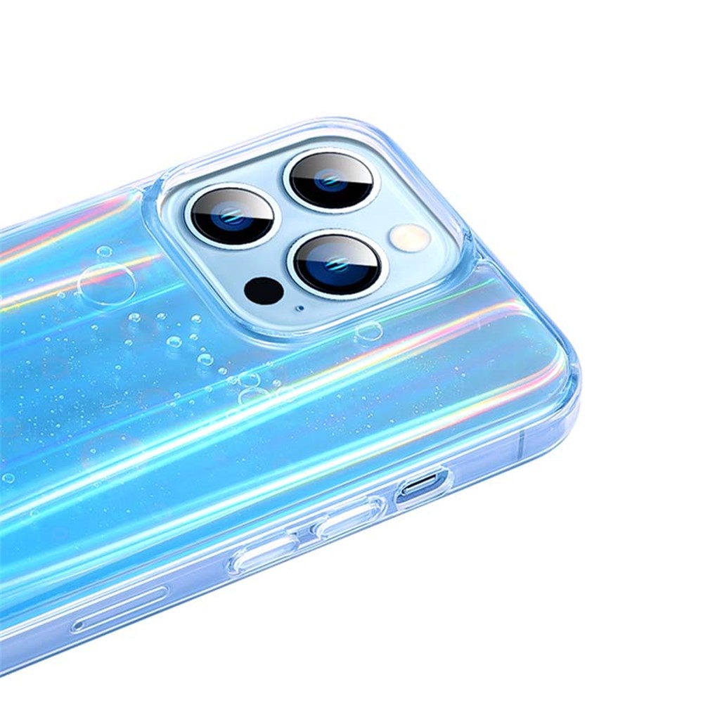 Soft TPU Case Dazzling Epoxy Surface Stylish Anti-drop Phone Cover Shell for iPhone 13 6.1 inch - Blue-3