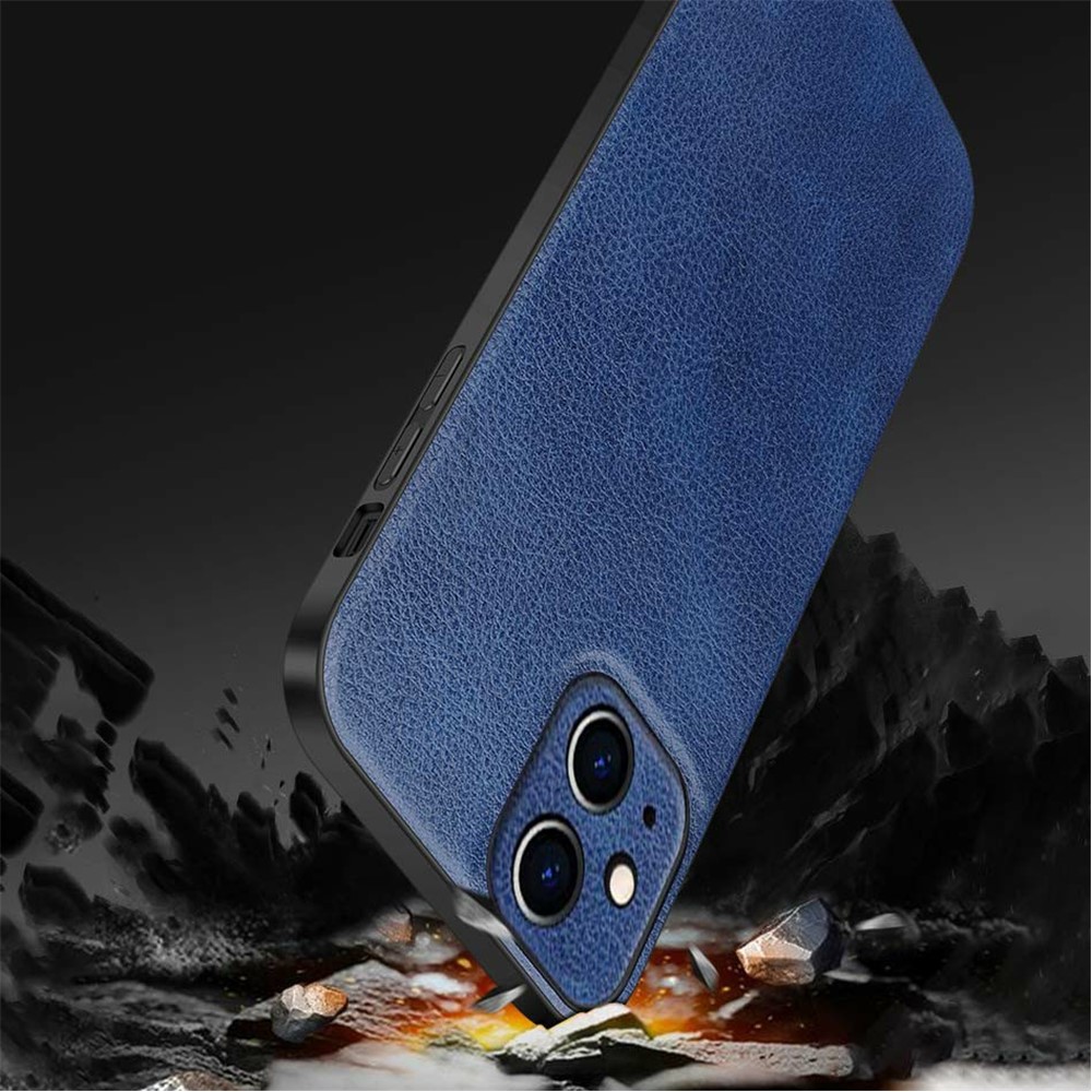 SULADA Phone Case Special Precise Cutout PC + TPU + PU Leather Cover for iPhone 12 6.1 inch - Blue-2