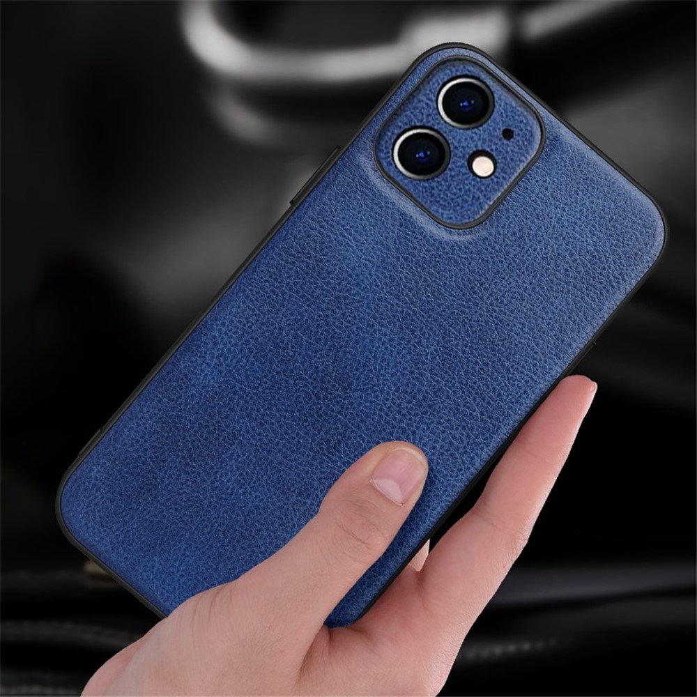 SULADA Phone Case Special Precise Cutout PC + TPU + PU Leather Cover for iPhone 12 6.1 inch - Blue-4