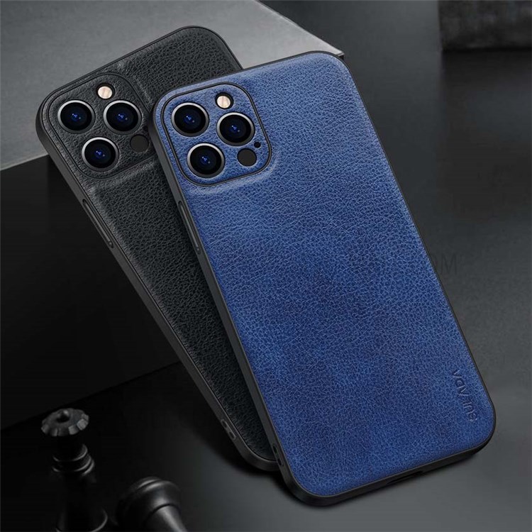 SULADA Phone Case Scratch-resistant Special PC + TPU + PU Leather Precise Cutout Cover for iPhone 13 Pro 6.1 inch - Blue-2