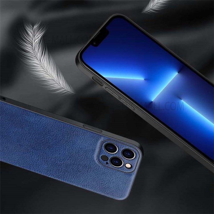 SULADA Phone Case Scratch-resistant Special PC + TPU + PU Leather Precise Cutout Cover for iPhone 13 Pro 6.1 inch - Blue-4