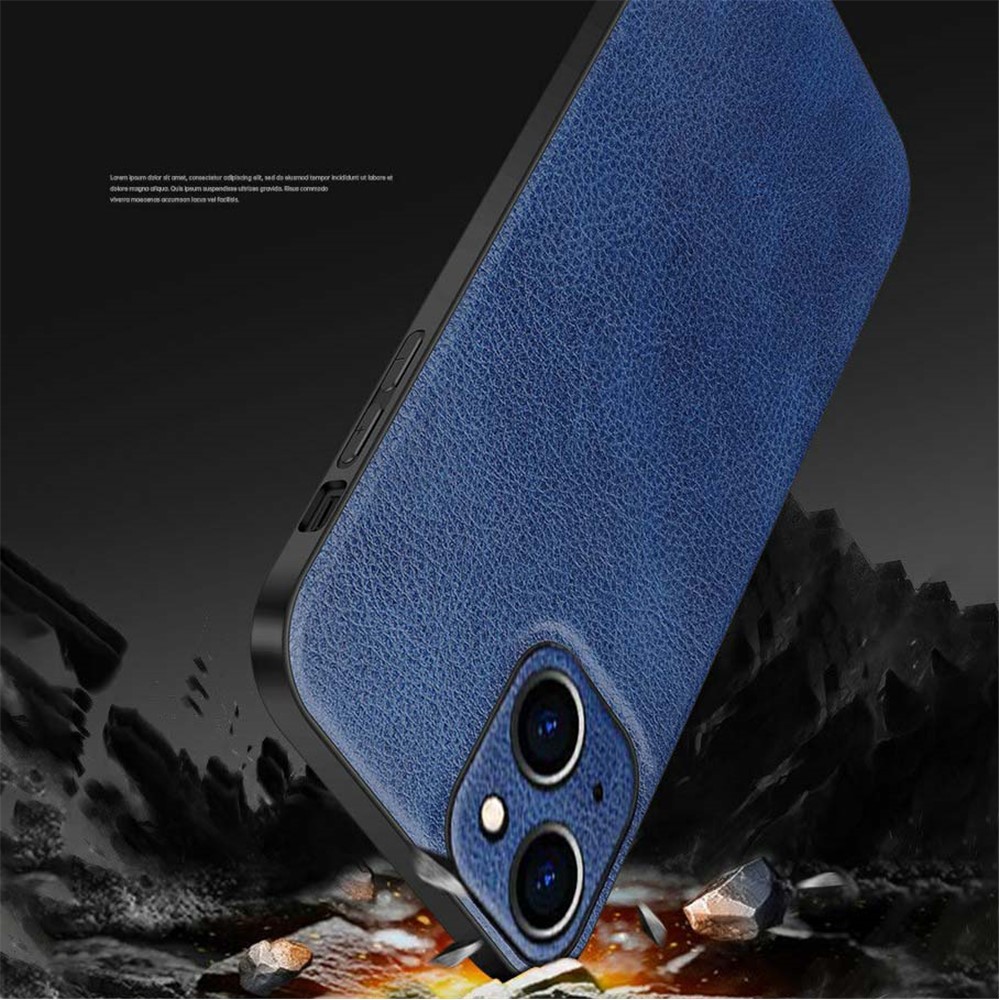 SULADA PC + TPU + PU Leather Phone Cover Phone Case Special Precise Cutout Design for iPhone 13 6.1 inch - Blue-2