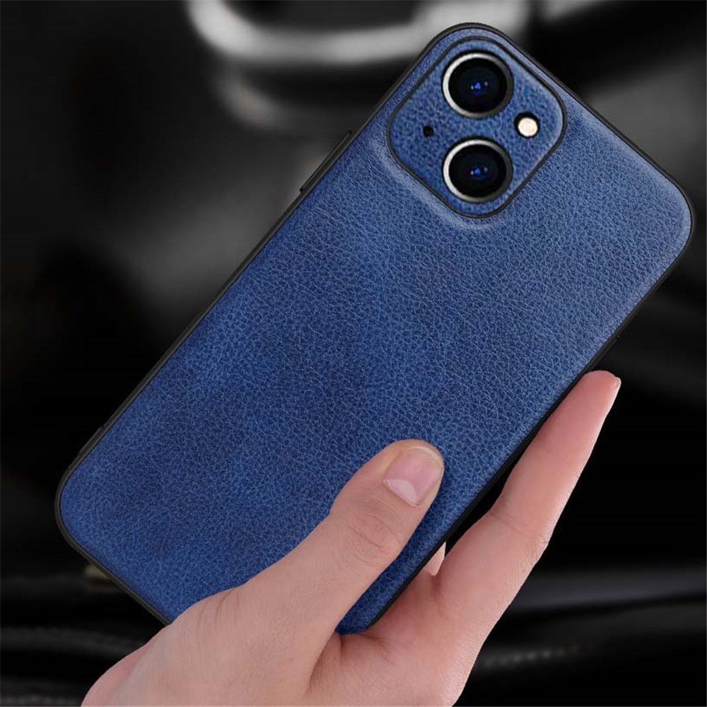 SULADA PC + TPU + PU Leather Phone Cover Phone Case Special Precise Cutout Design for iPhone 13 6.1 inch - Blue-4