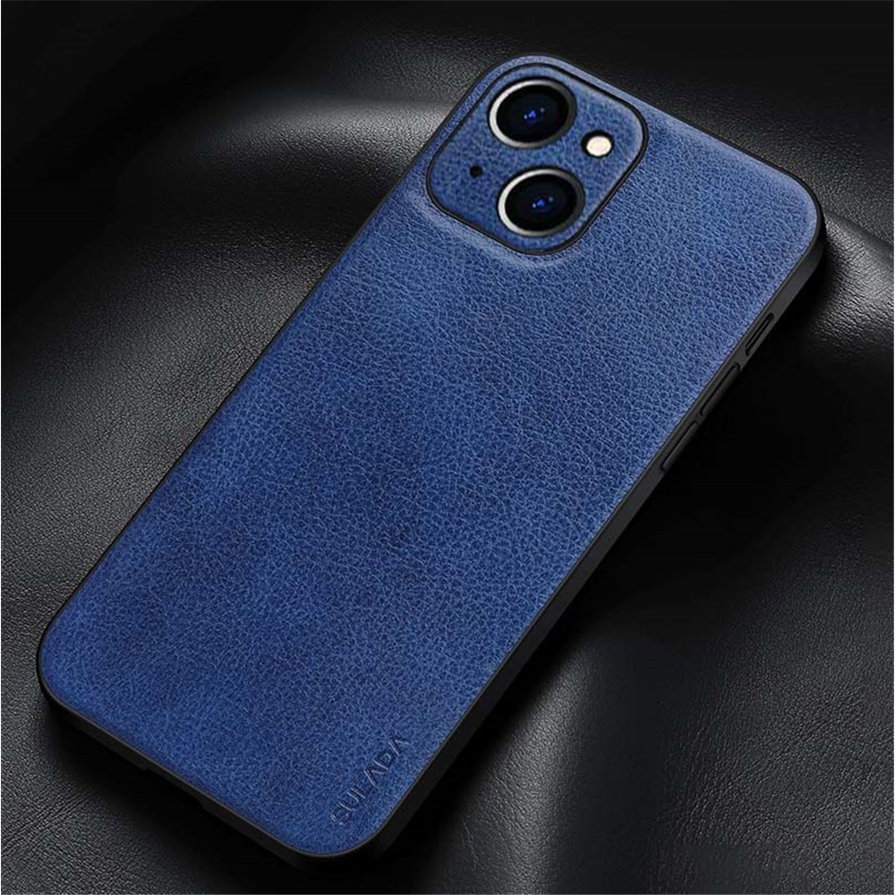 SULADA PC + TPU + PU Leather Phone Cover Phone Case Special Precise Cutout Design for iPhone 13 6.1 inch - Blue-5