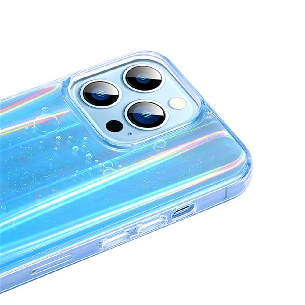 Soft TPU Shell Dazzling Epoxy Surface Anti-scratch Durable Phone Cover for iPhone 13 Pro 6.1 inch - Blue-3