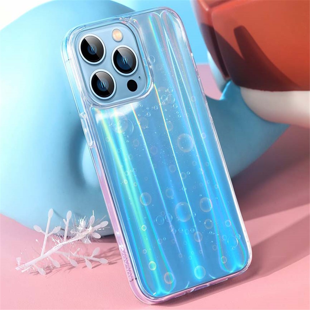 Soft TPU Shell Dazzling Epoxy Surface Anti-scratch Durable Phone Cover for iPhone 13 Pro 6.1 inch - Blue-6