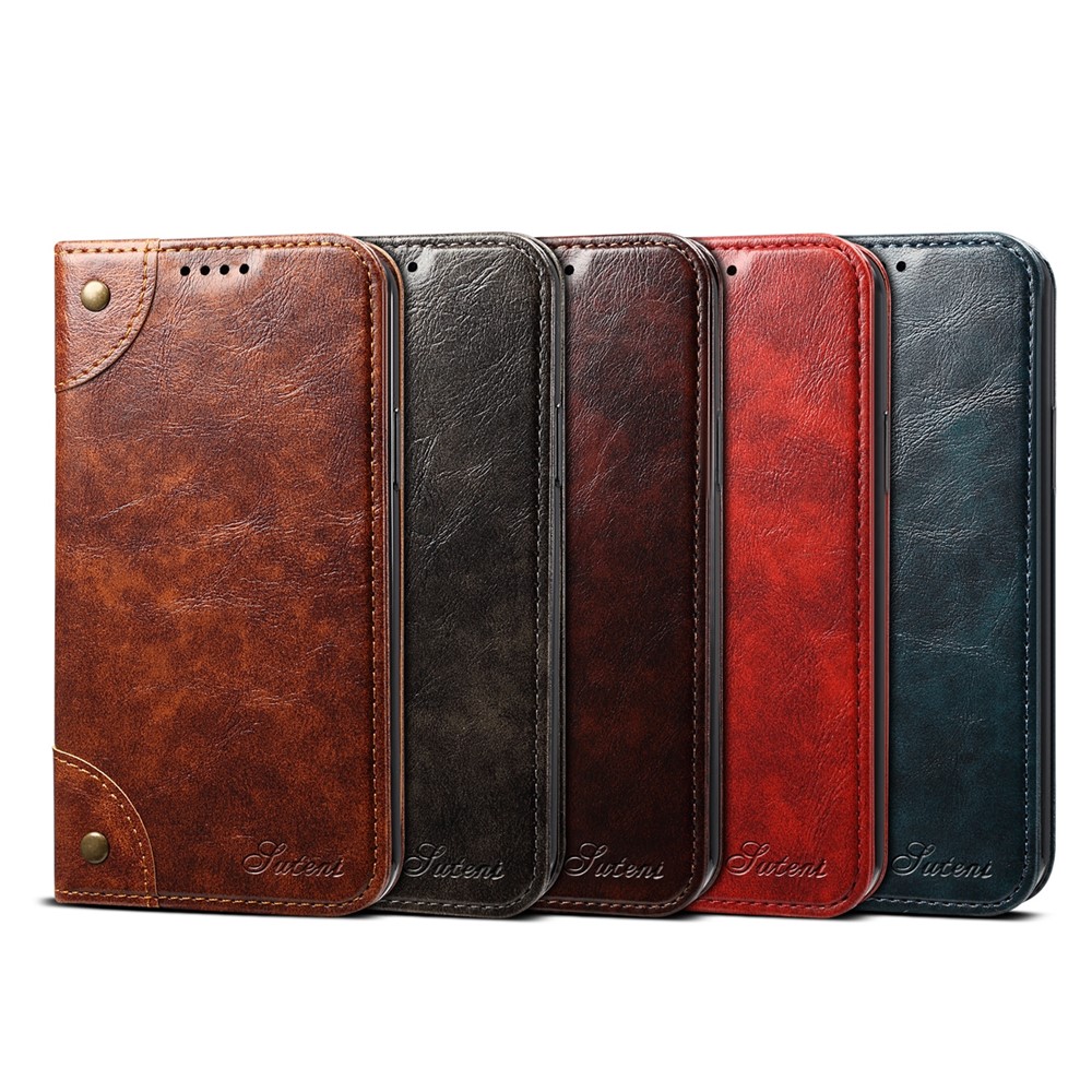 SUTENI 055 Series Automatic Closing Protective Cover with Wallet and Stand PU Leather+TPU Case for iPhone 11 6.1 inch - Black-8