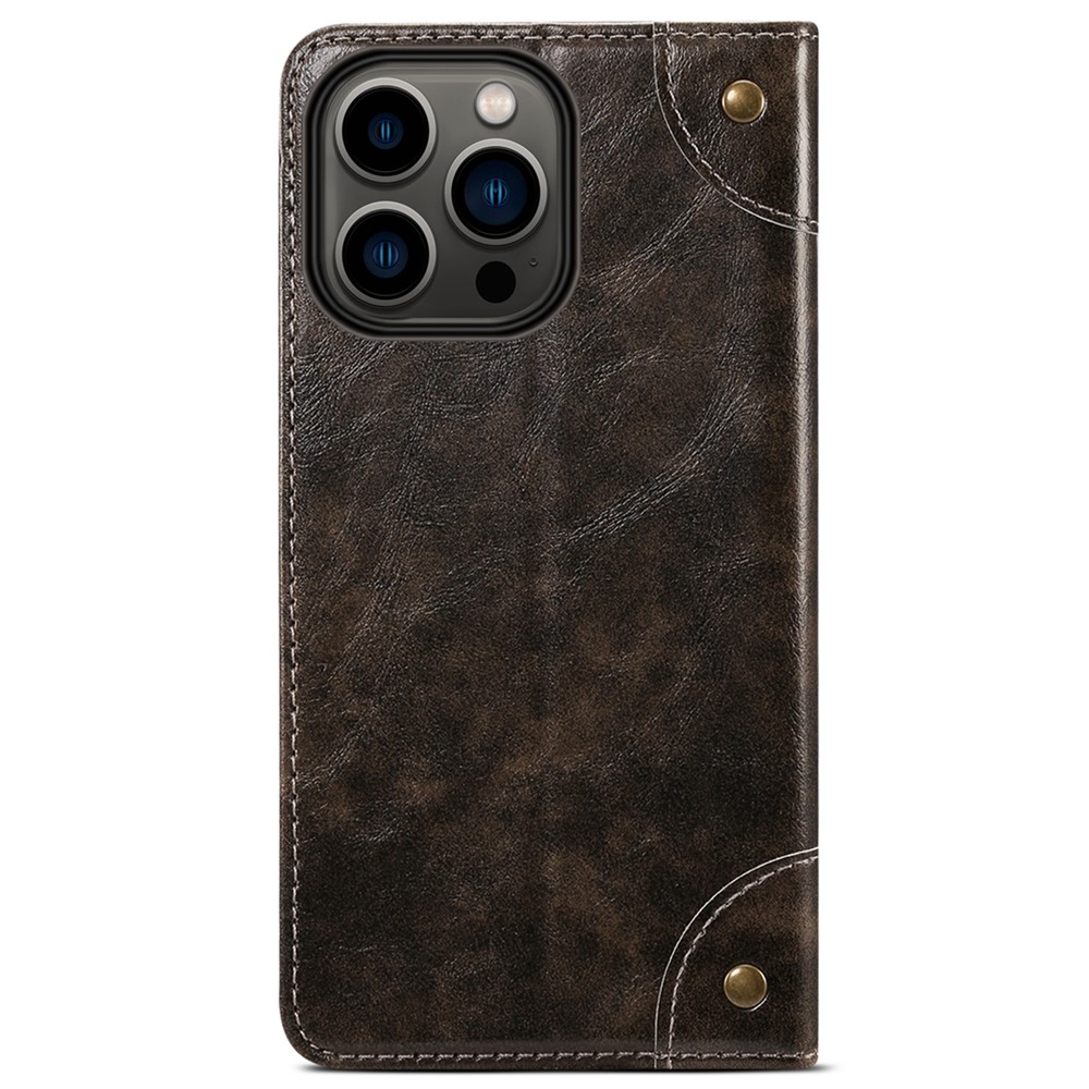 SUTENI 055 Series Wallet Design Well-protected Automatic Closing Flip PU Leather+TPU Cover Case with Stand for iPhone 13 Pro Max 6.7 inch - Black-3