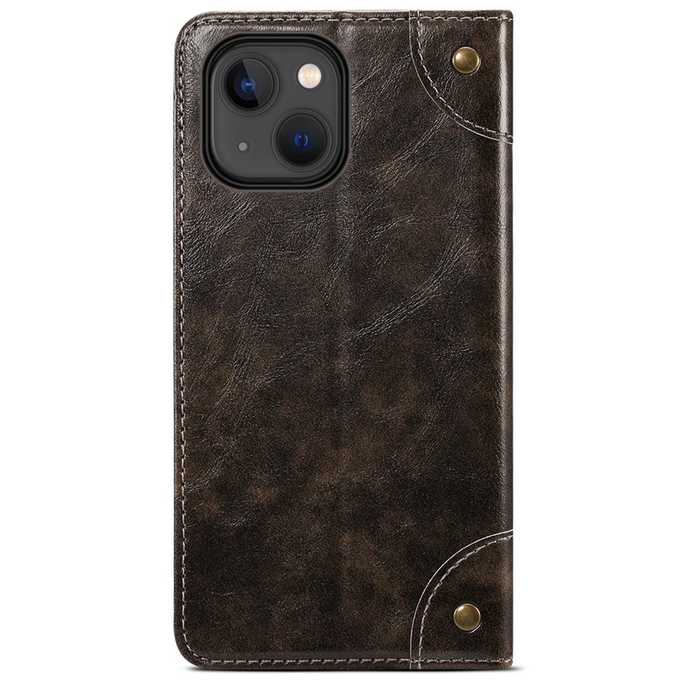 SUTENI 055 Series Strong Auto Closure PU Leather+TPU Case Wallet Stand Shockproof Phone Shell for iPhone 13 mini 5.4 inch - Black-3