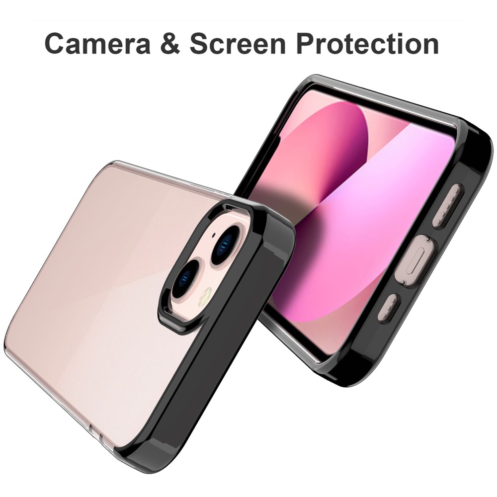GW18 Electroplating Precise Cutout Anti-fall Light Slim Soft TPU Case Cover for iPhone 13 6.1 inch - Black-2