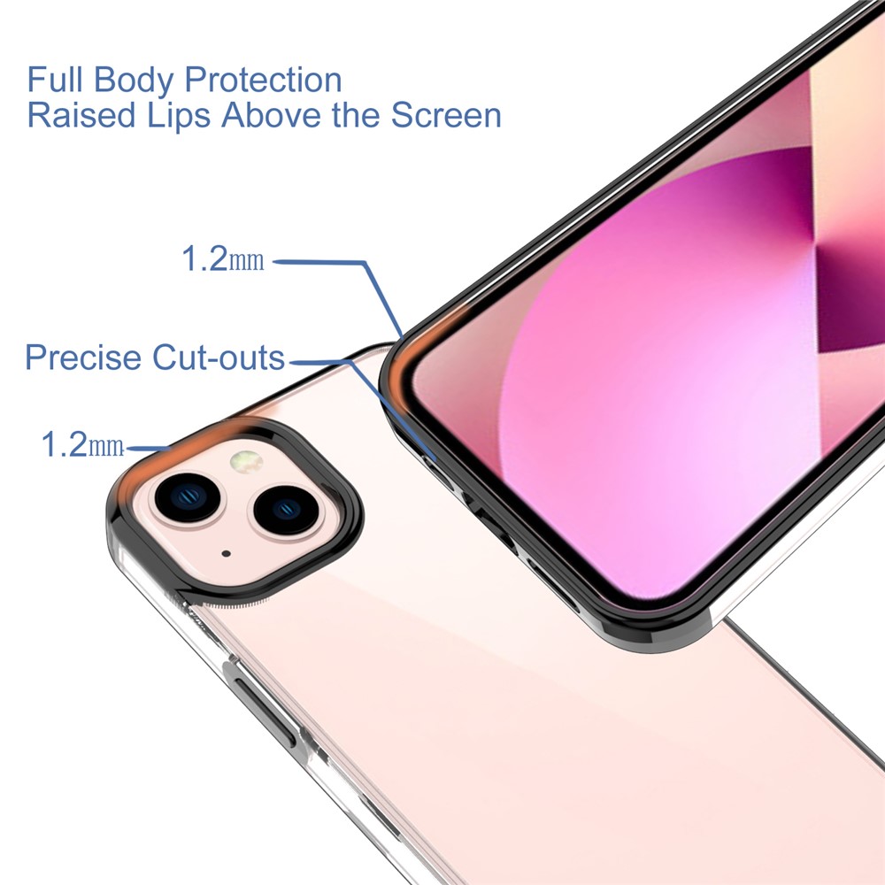 GW18 Electroplating Precise Cutout Anti-fall Light Slim Soft TPU Case Cover for iPhone 13 6.1 inch - Black-3
