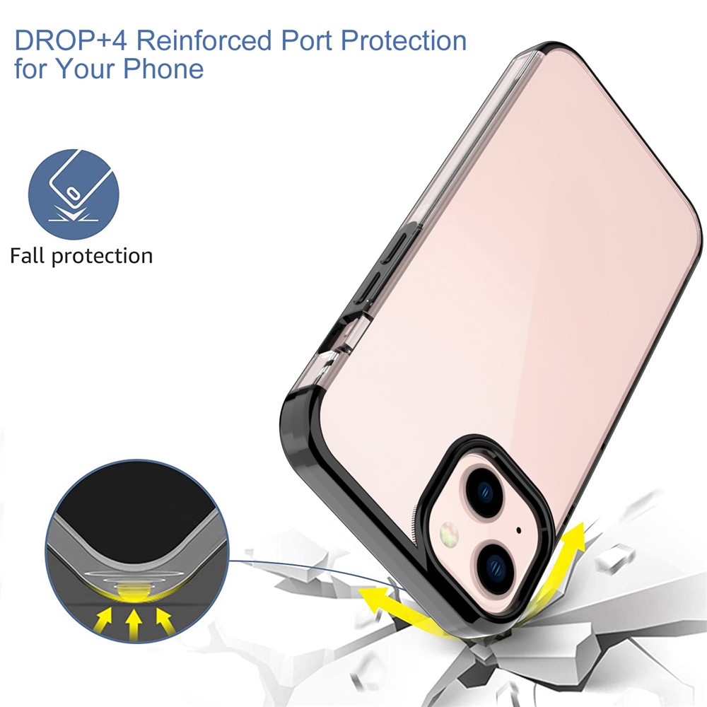 GW18 Electroplating Precise Cutout Anti-fall Light Slim Soft TPU Case Cover for iPhone 13 6.1 inch - Black-4