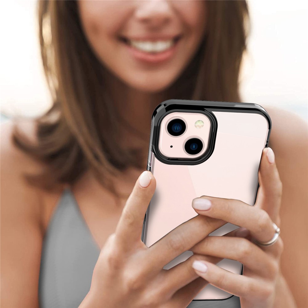 GW18 Electroplating Precise Cutout Anti-fall Light Slim Soft TPU Case Cover for iPhone 13 6.1 inch - Black-6