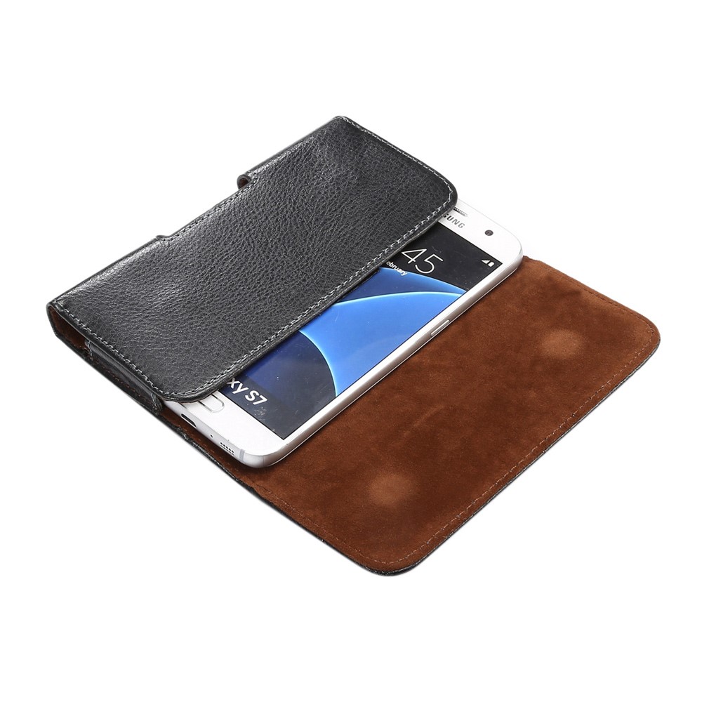 Bolsa De Cuero Genuina De La Correa Del Caso Del Clip Del Cinturón Para El Iphone 8 / Samsung Galaxy S7-4