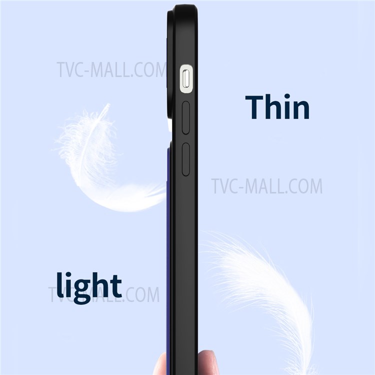 Slide Camera Protector Card Slot Design Anti-fall Durable Hard PC+TPU Phone Case for iPhone 12 mini 5.4 inch - Blue-2