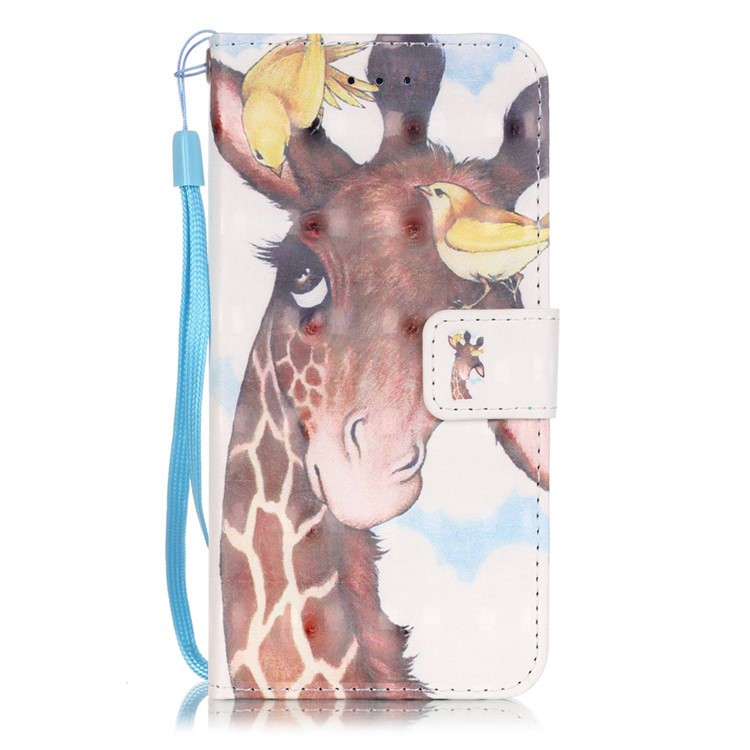 

Patterned Leather Card Holder Case for iPhone 8 / 7 4.7 inch - Giraffe and Birds