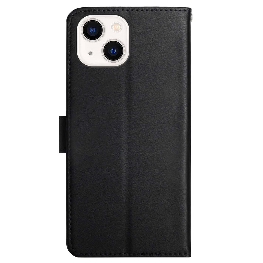 Nappa Texture Solid Color Case Wallet Well-protected Genuine Leather Phone Cover Shell with Stand for iPhone 13 mini 5.4 inch - Black-9