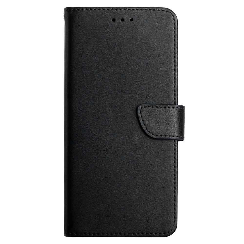 Nappa Texture Solid Color Case Wallet Design Genuine Leather Magnetic Closure Phone Shell with Stand for iPhone 13 Pro Max 6.7 inch - Black-8