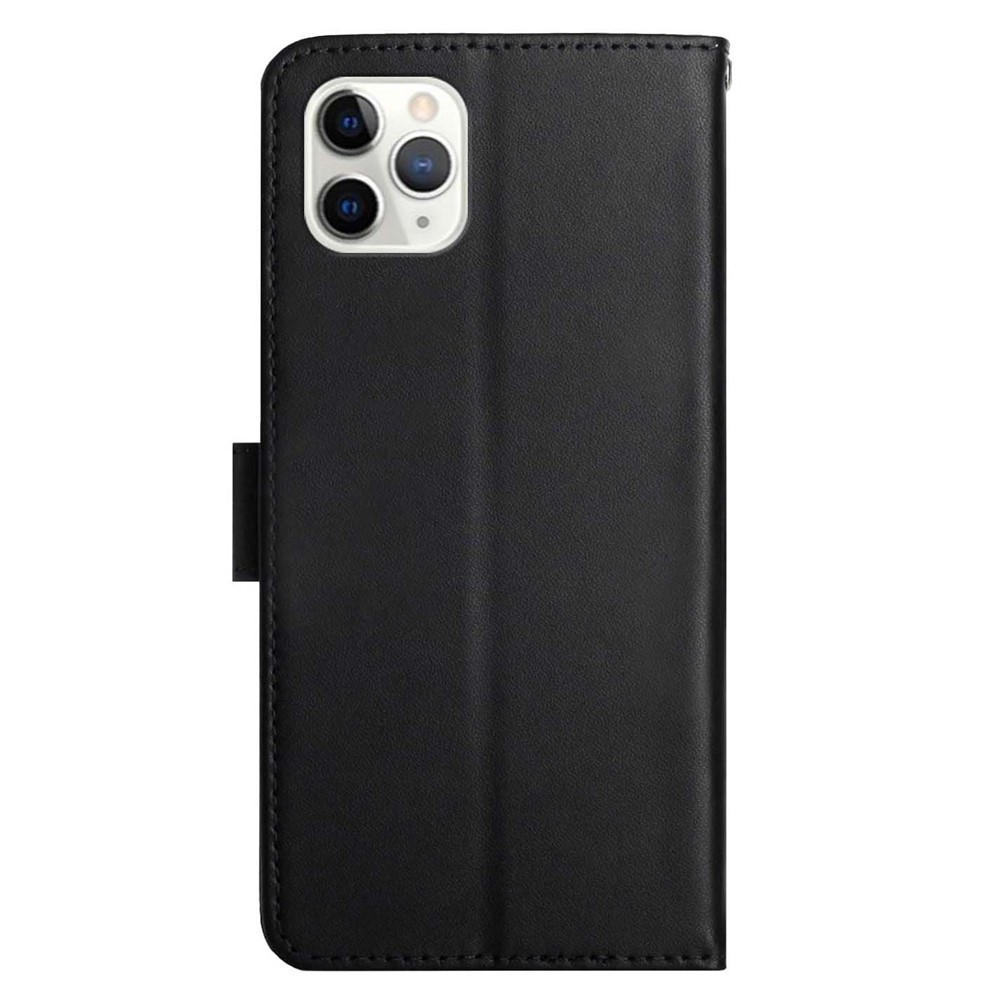 Nappa Texture Genuine Leather Flip Cover + Inner TPU Shell Drop-proof Wallet Stand Phone Case for iPhone 11 Pro 5.8 inch - Black-9