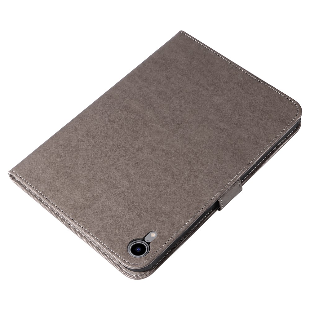 Tablet KT Series-5 Cat And Tree Exprinted Case Magnetic Class Wallet Design Cover Tablet in Pelle Ben Protetta Per Ipad Mini (2021) - Grigio-7