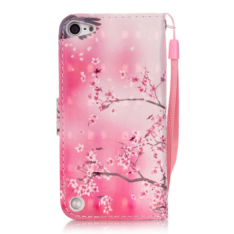 Flip Stand Leather Wallet Shell for iPod Touch 6/5 - Booming Blossom-2