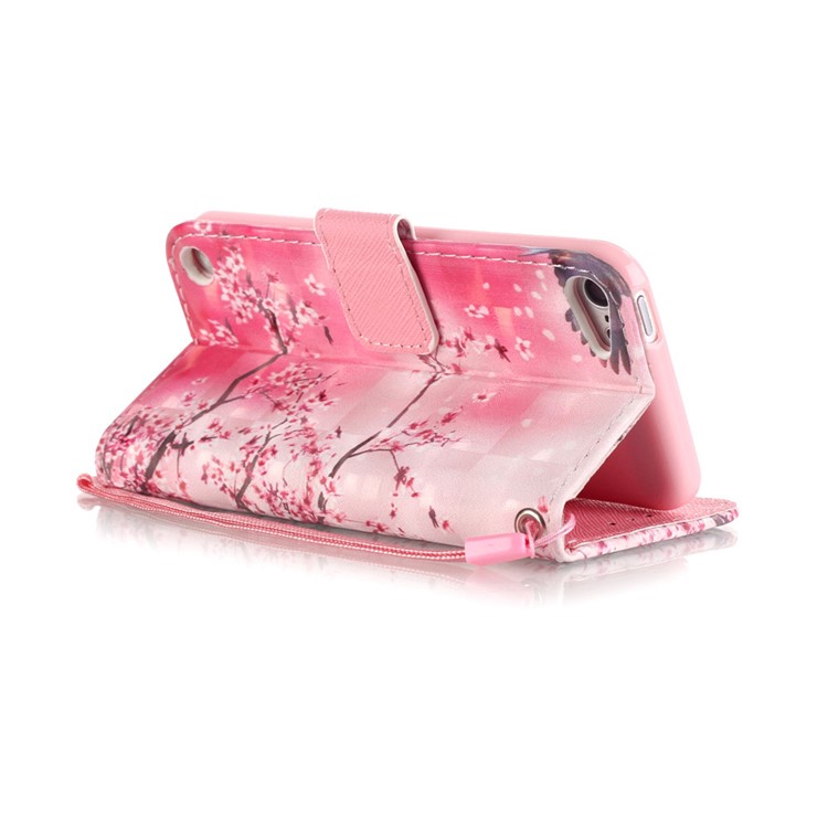 Flip Stand Leather Wallet Shell for iPod Touch 6/5 - Booming Blossom-3