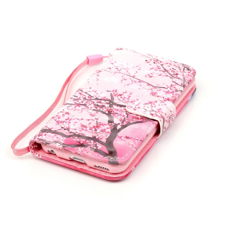 Flip Stand Leather Wallet Shell for iPod Touch 6/5 - Booming Blossom-5