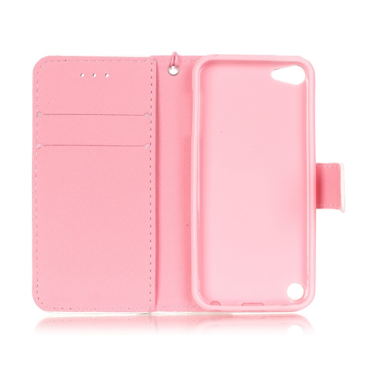 Flip Stand Leather Wallet Shell for iPod Touch 6/5 - Booming Blossom-8