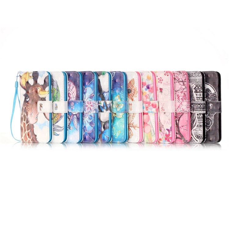Flip Stand Leather Wallet Shell for iPod Touch 6/5 - Booming Blossom-9