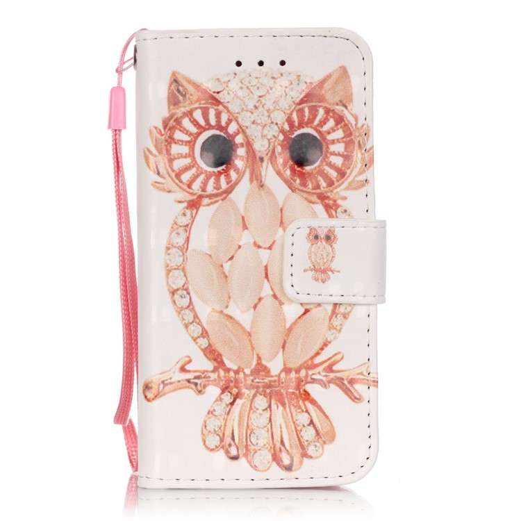 

Flip Stand Leather Wallet Protector Case for iPod Touch 6/5 - Stylish Owl