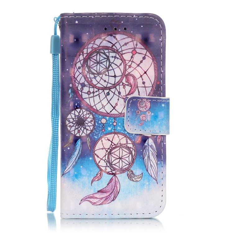 

Flip Stand Leather Wallet Protection Cover for iPod Touch 6/5 - Dream Catcher