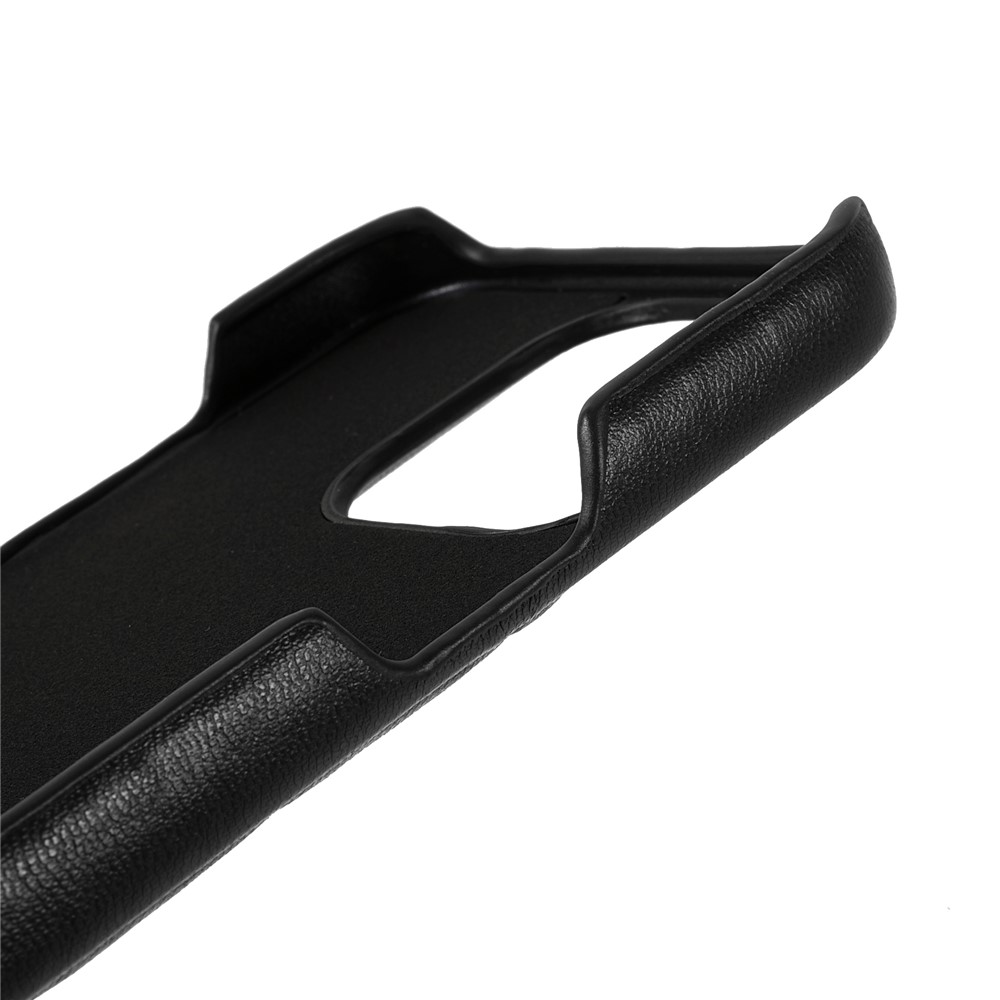 Down Coat Series Shockproof PU Leather Coated PC Protective Phone Case Cover for iPhone 13 6.1 inch - Black-5