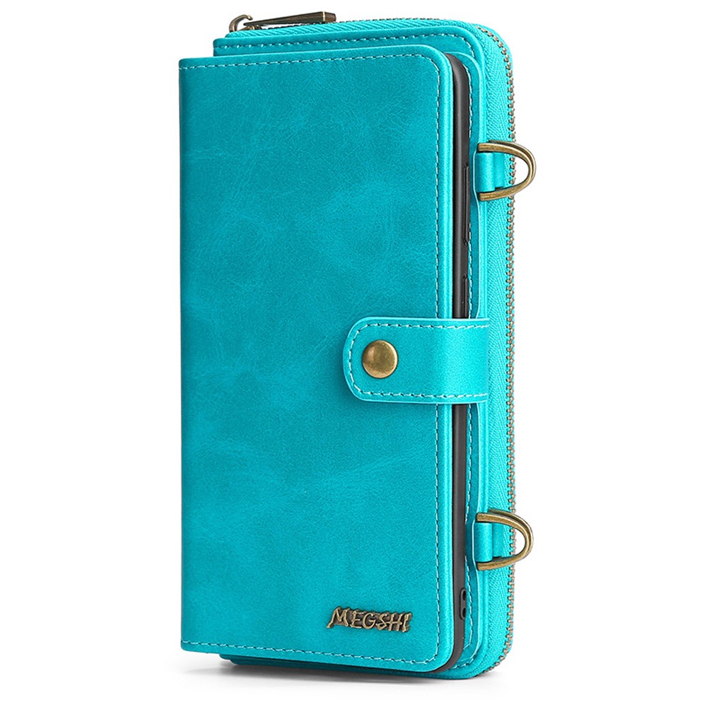 MEGSHI 020 Series Detachable 2-in-1 Scratch-resistant Magnetic Design Shockproof PU Leather and TPU Wallet Cover Shoulder Bag for iPhone 7/8/SE (2nd Generation) - Blue-3