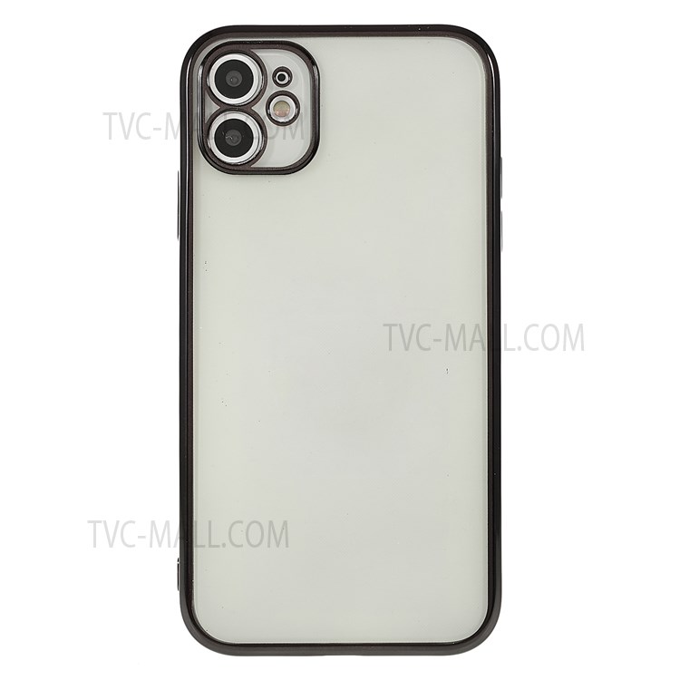 Clear Precise Cutout Electroplating Invisible Lens Protection Soft TPU Case Cover for iPhone 11 6.1 inch - Black/Gold-2