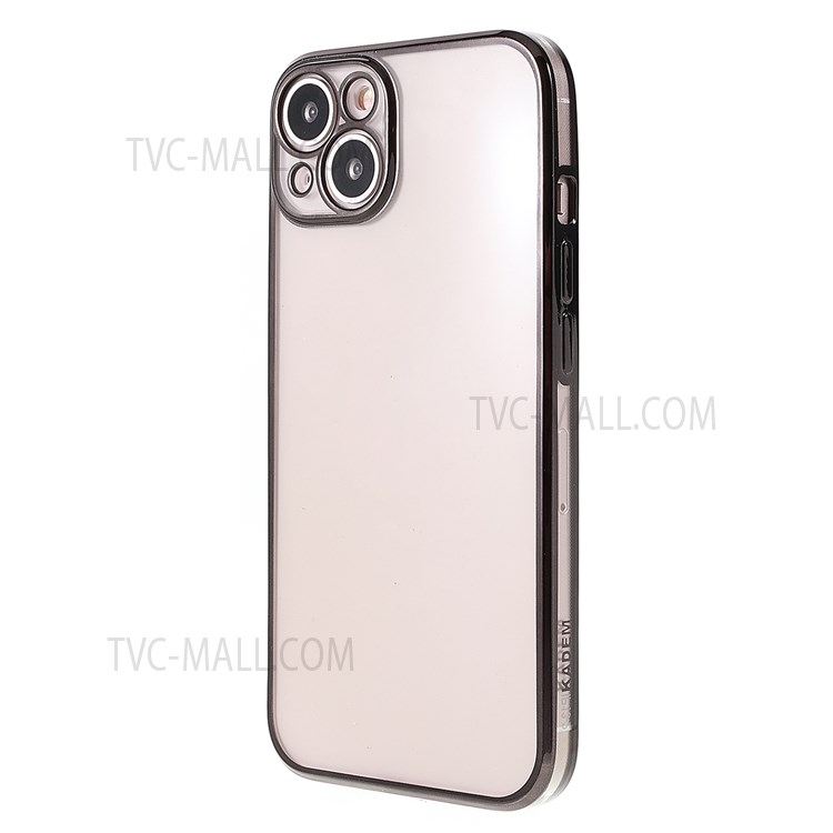 Electroplating Precise Cutout Light Slim Anti-scratch Invisible Lens Protection Clear Soft TPU Case Shell for iPhone 13 mini 5.4 inch - Black/Gold-3