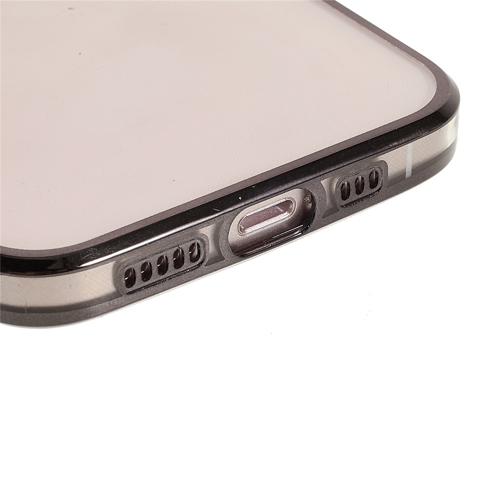 Electroplating Precise Cutout Invisible Lens Protection Clear Flexible TPU Case Shell for iPhone 13 6.1 inch - Black/Gold-5