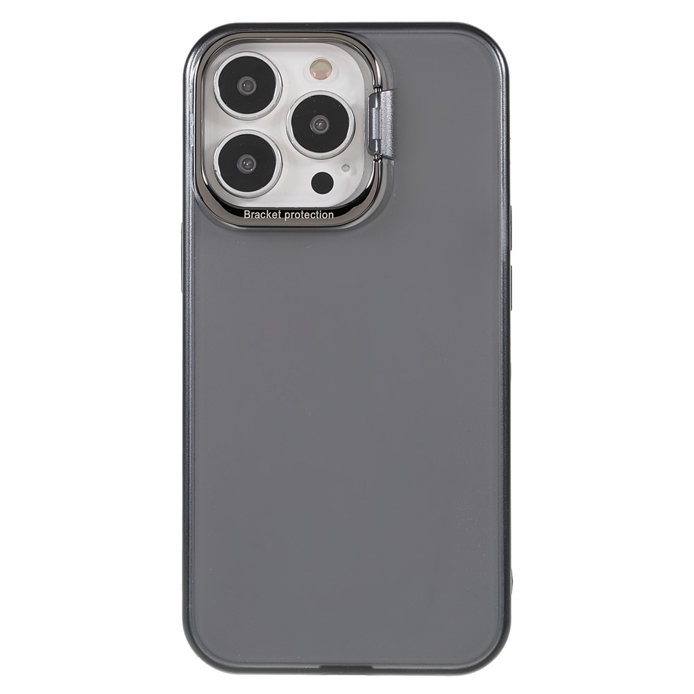 PC + TPU Phone Case Light Slim Matte Anti-fingerprint Metal Kickstand Cover for iPhone 13 Pro Max 6.7 inch - Black-2