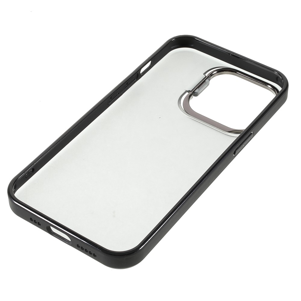 PC + TPU Phone Case Light Slim Matte Anti-fingerprint Metal Kickstand Cover for iPhone 13 Pro Max 6.7 inch - Black-8