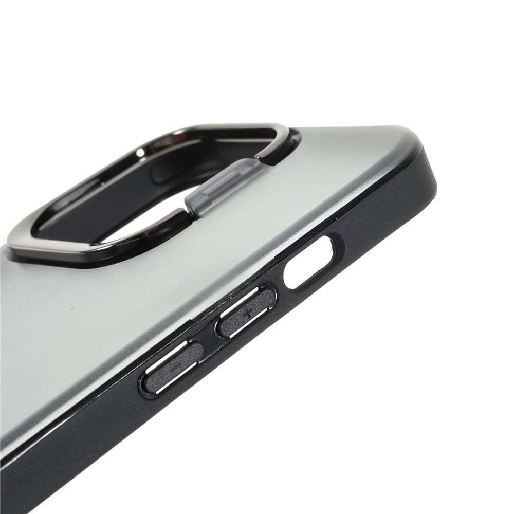PC + TPU Phone Case Light Slim Matte Anti-fingerprint Metal Kickstand Cover for iPhone 13 Pro Max 6.7 inch - Black-9