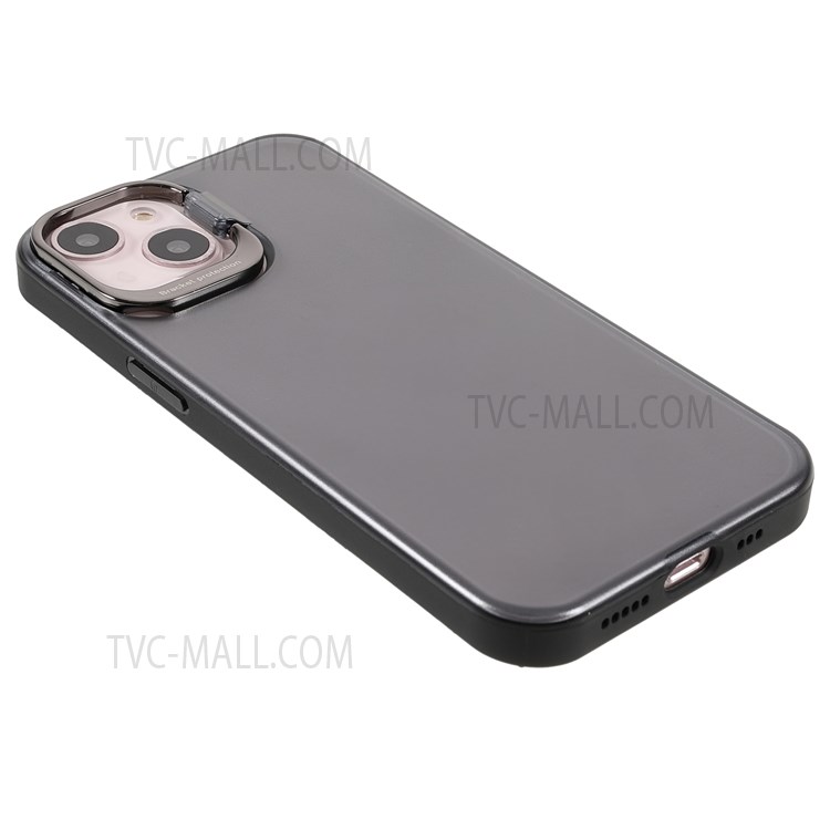 Matte Surface PC + TPU Phone Case Drop-proof Metal Kickstand Cover Shell for iPhone 13 mini 5.4 inch - Black-4