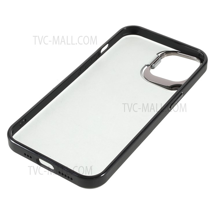 Matte Surface PC + TPU Phone Case Drop-proof Metal Kickstand Cover Shell for iPhone 13 mini 5.4 inch - Black-8