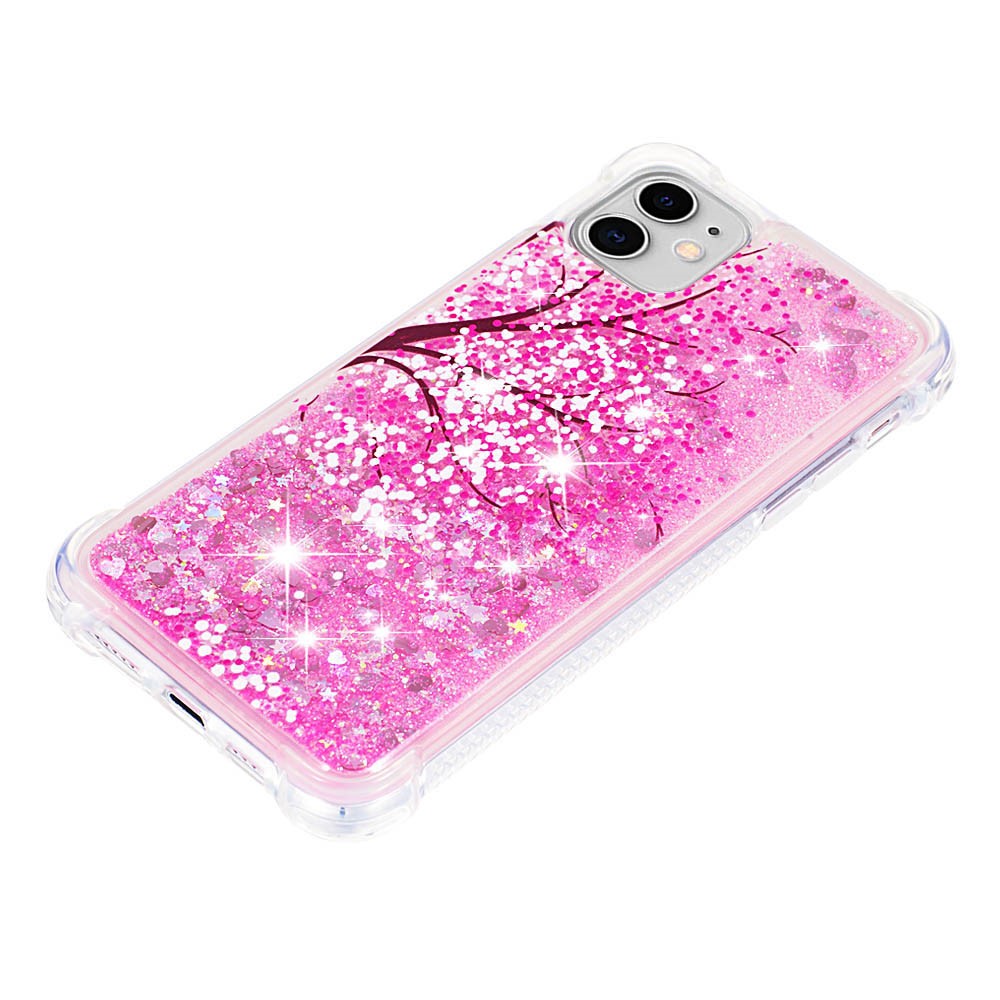 Pattern Printing Design Quicksand Moving Glitter Case Scratch-resistant Shockproof TPU Cover for iPhone 11 6.1 inch - Cherry Blossom-6