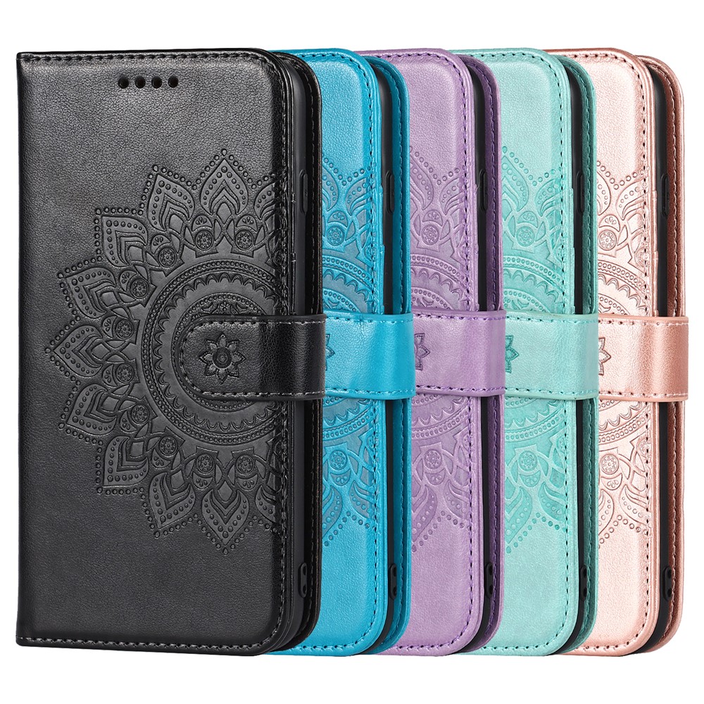 R61 Texture Pattern Imprinting Felled Seam Design Anti-drop PU Leather Wallet Phone Cover Shell for iPhone 13 Pro 6.1 inch - Black-11