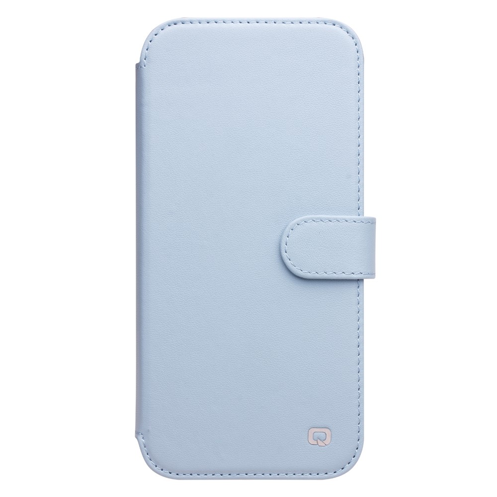 QIALINO Genuine Cowhide Leather Wallet Protective Phone Case Cover for iPhone 13 mini 5.4 inch - Blue-5