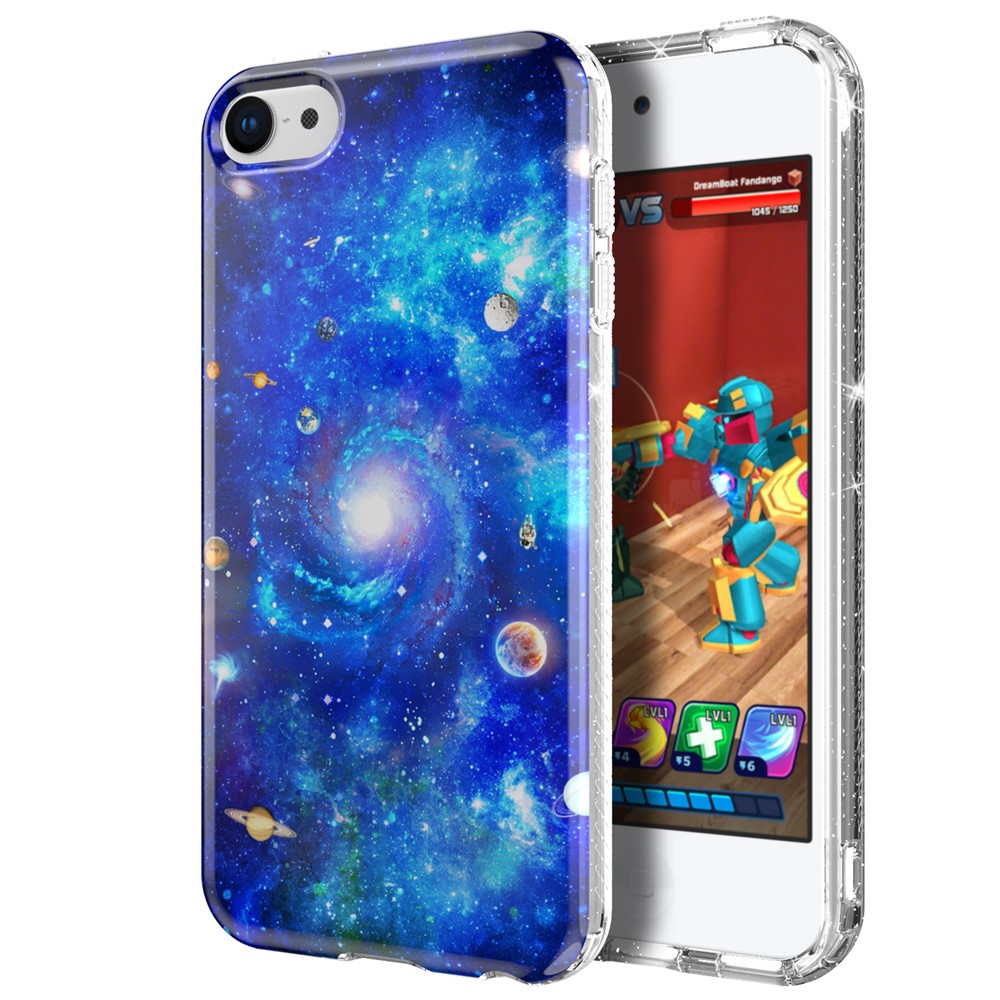 Pattern Printing Glitter Powder IMD Soft TPU Shockproof Protective Phone Case for iPod Touch 6 - Style A-1