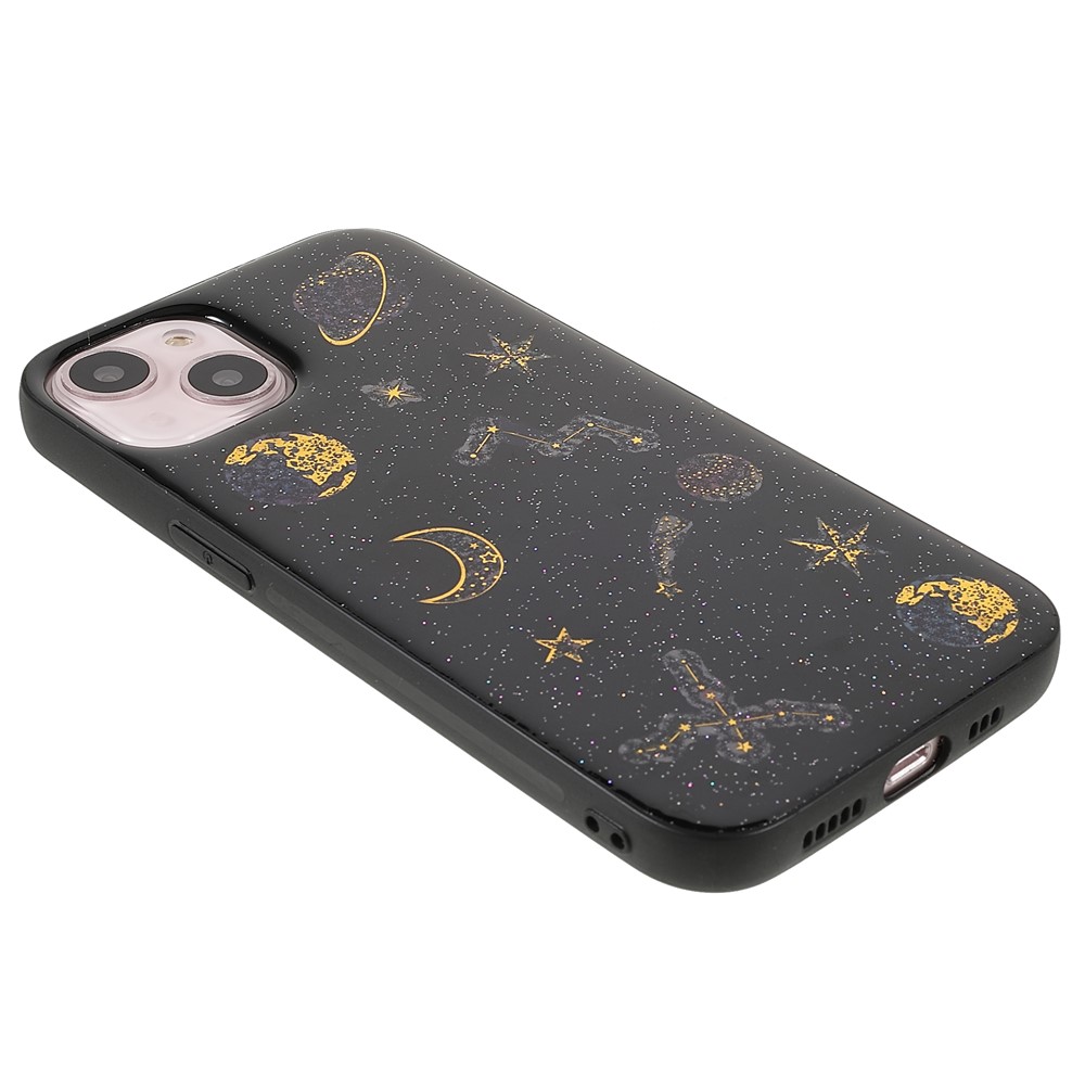 Star Planet Printing Stickers Design Well-protected Lightweight Epoxy Flexible TPU Case for iPhone 13 mini 5.4 inch - Black-4