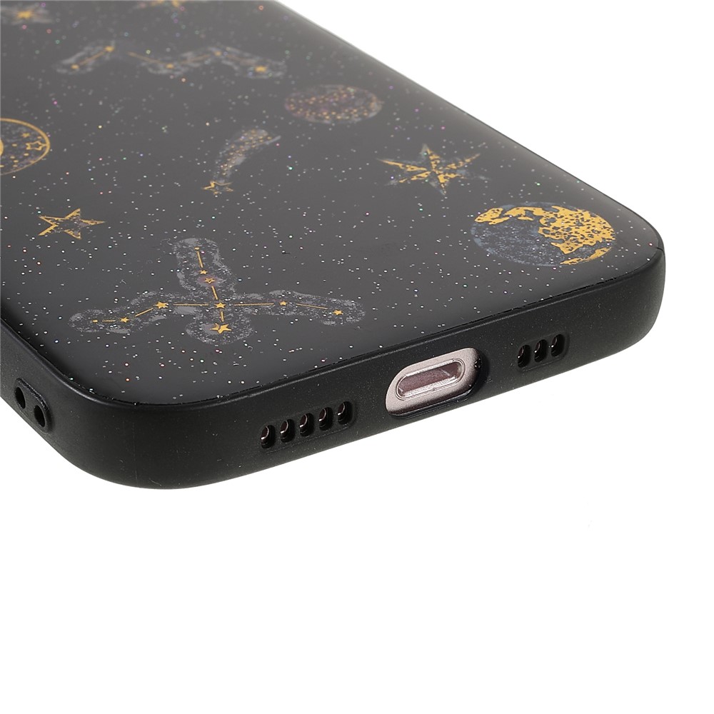 Star Planet Printing Stickers Design Well-protected Lightweight Epoxy Flexible TPU Case for iPhone 13 mini 5.4 inch - Black-5