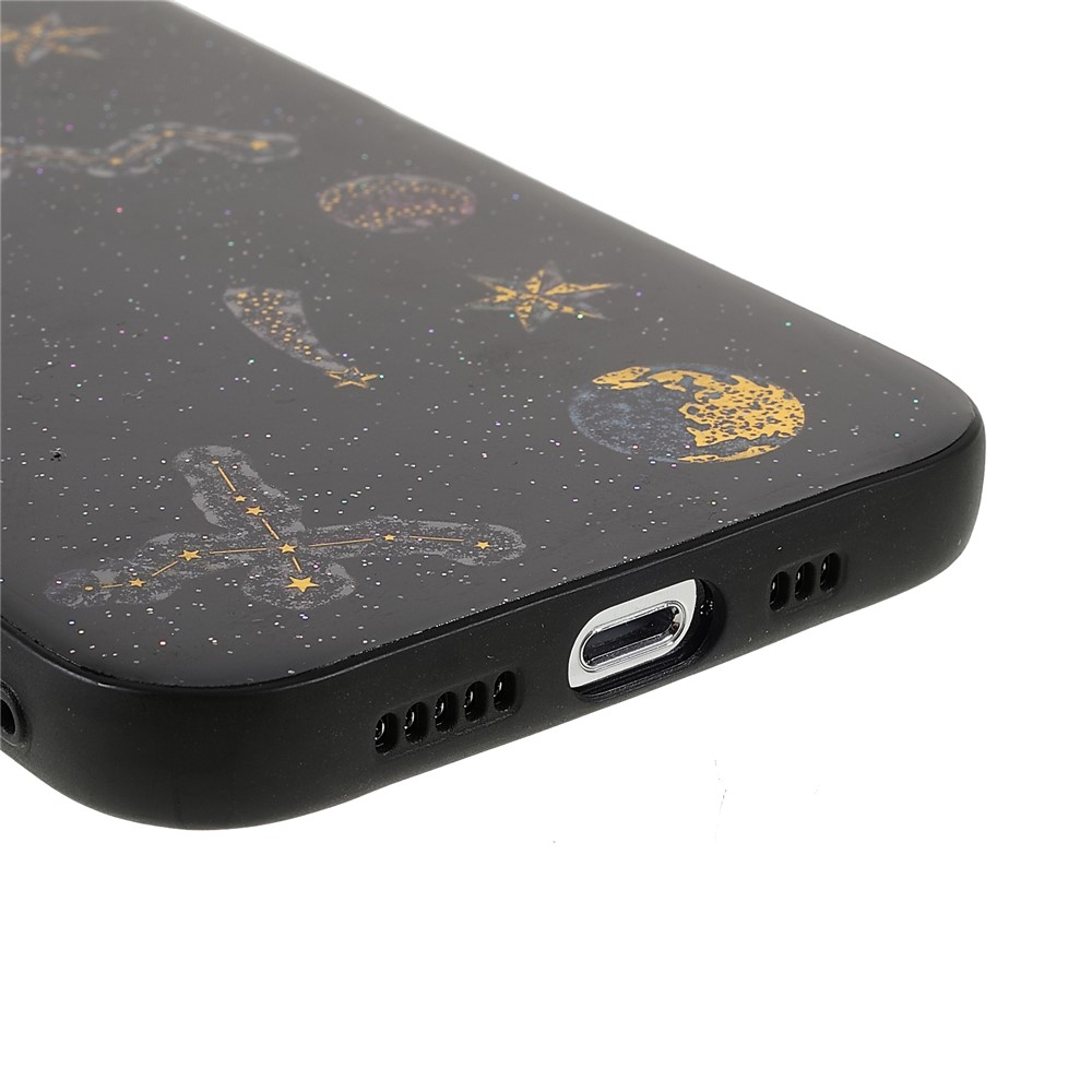 Stylish Star Planet Printing Stickers Design Anti-Scratch Epoxy Soft TPU Case for iPhone 13 Pro 6.1 inch - Black-5